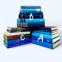 Genuine Antique Vintage Books You Choose 6 Blue Book Bundle Library Decor Prop