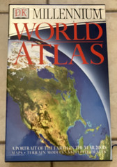 DK World Atlas Millennium Edition Large Hardcover Book, 18″× 11″× 1.5″ VERY GOOD