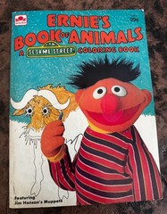 Vtg 1977 Golden Sesame Street Ernie’s Book of Animals Coloring Activity 72pgs