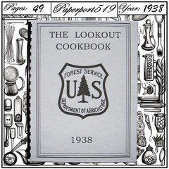 1938 Lookout Cookbook U.S Forest Service 49 Pages
