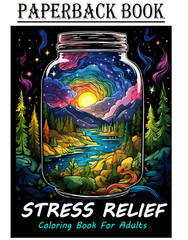 Stress Relief Coloring Book for Adults: Large Print Adult Colouring Book with…