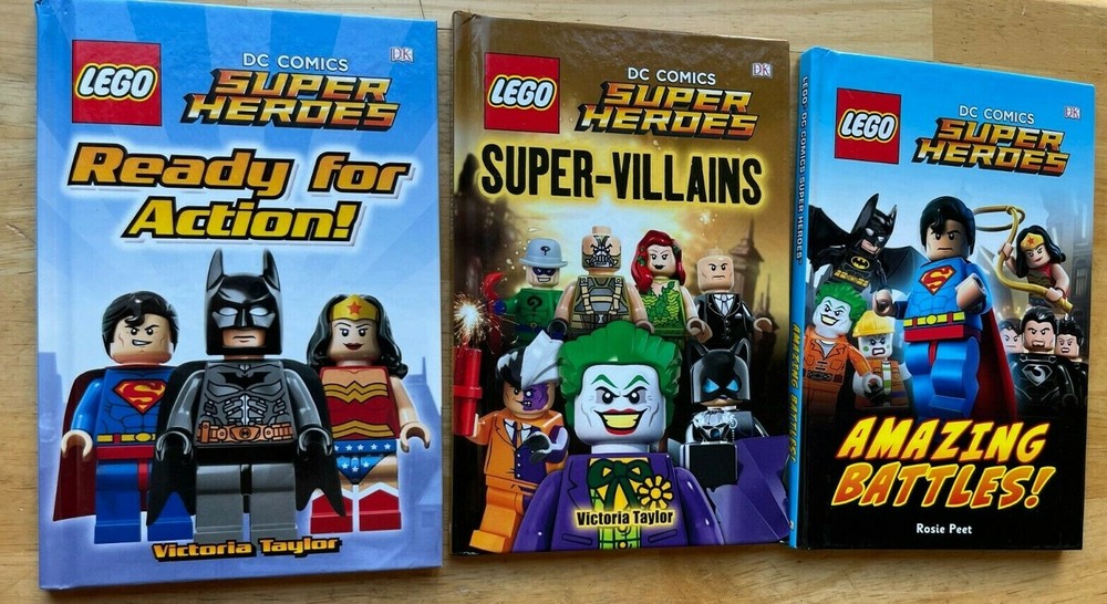 Set of 3 Lego DC Comics Super Heroes Books (Hardcover)