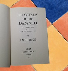 Alfred A. Knopf The Queen of the Damned Anne Rice Hardcover 1988