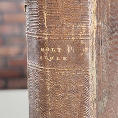 Antique c1860s Victorian Holy Bible Leather Bound Pocket Edition with Gilt Edges