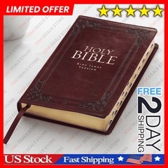 The Holy Bible King James Version Thumb Indexed Burgundy Faux Leather Gift Bible