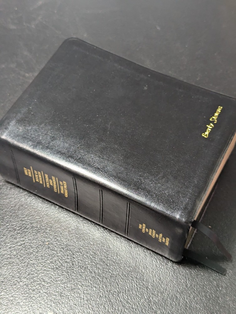 LDS Black QUAD Leather? 7.5″x5.5″ Scriptures Bible Book Of Mormon D&C PoGP