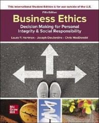 Business Ethics 5e by Laura Hartman International Edition softcover