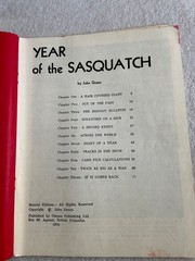 Year of the Sasquatch John Green 1970 Paperback Second Edition