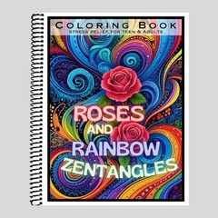 Rose Rainbows- Spiral Bound Adult Coloring Book – Thick Artist Paper – 50 pages
