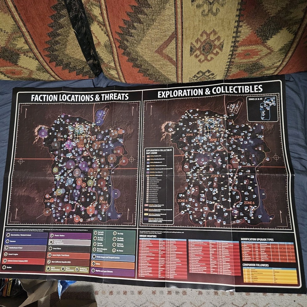 *ONLY MAP* Fallout New Vegas Official Game Guide Collector’s Edition 2010 Prima