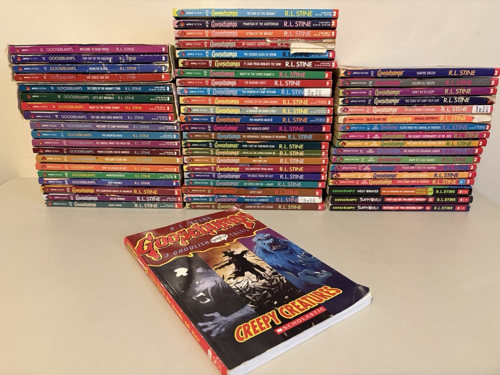 Lot Of 60 Goosebumps Books by RL Stine Mixed Editions And Prints Book Series
