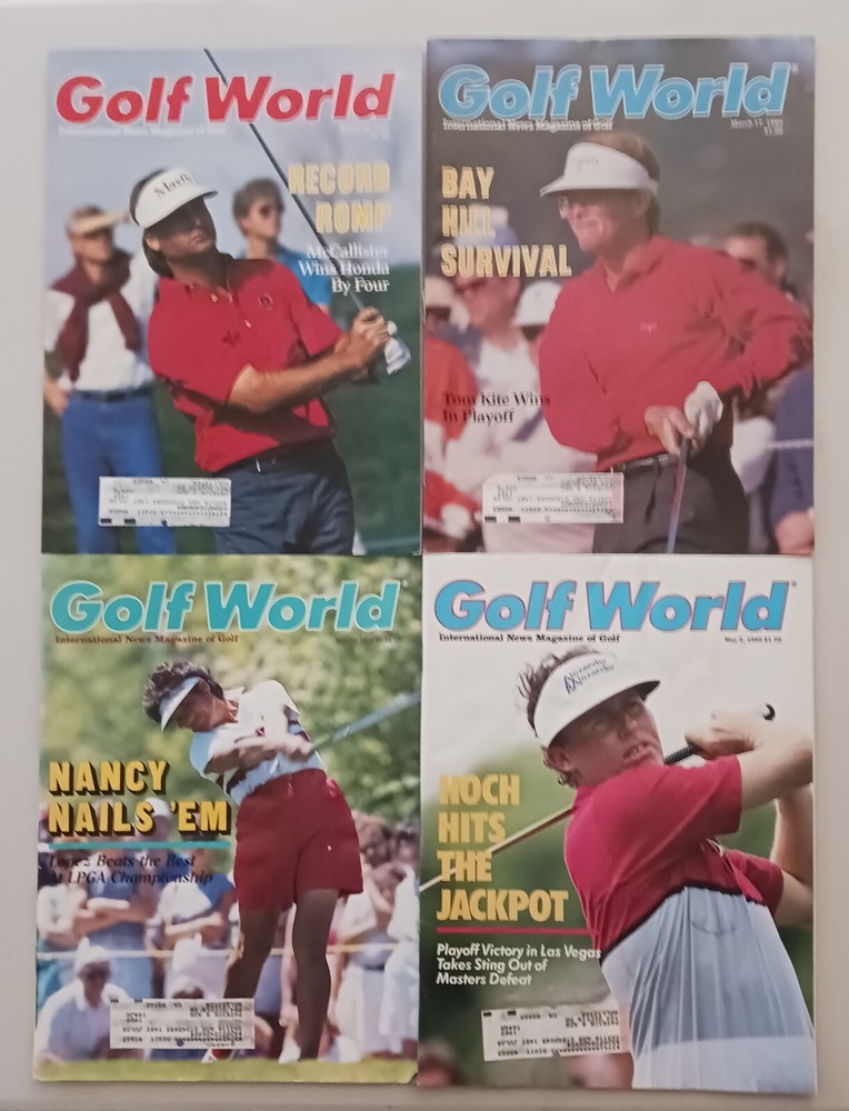 (Lot of 4) Vintage Golf World International (March-May 1989) Kite, Hoch, Lopez