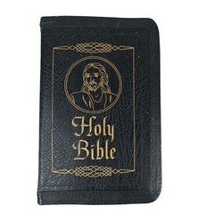 The Holy Bible Golden Book Edition Softcover Leatherbound KJV 1950 Indexed