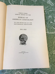 BUREAU OF AMERICAN ETHNOLOGY 33rd Annual Report 1911-12 HB Smithsonian Hawaii