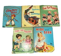 Whitman Publishing 1950s Tiny Tales Mini Books (5) Cowboy Bill, 5 Fat Piggies…