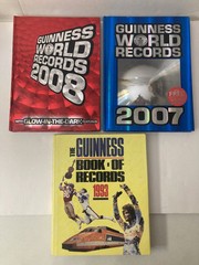 LOT OF 3-THE GUINNESS BOOK OF (WORLD) RECORDS BOOKS 1993, 2007, 2008 HARDCOVER