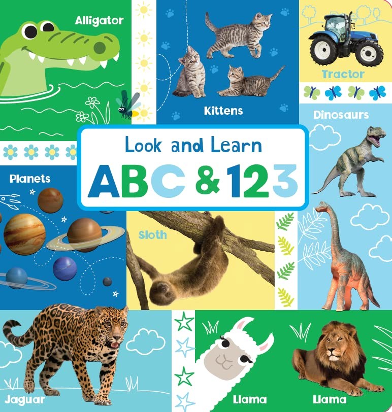 Look and Learn ABC and 123 (10 x 10 Board Book) — Big Alphabet and Numbers…