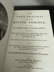 THREE PRINCIPLES OF THE DIVINE ESSENCE By Jacob Behman – Hardcover