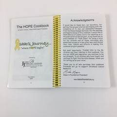 The Hope Cookbook ~ Isaac’s Foundation ~ 1st Ed. 2009, Spiral Bound, 198 Pages
