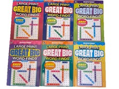 LOT 6 New Large Print GREAT BIG Word-Finds Word Search Kappa 204-209 Free Ship