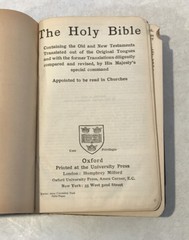 Vintage Holy Bible Oxford India Paper Printed England Leather Bound Indexed