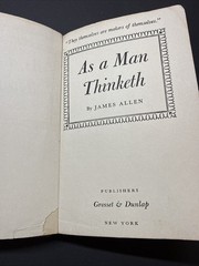 RARE James Allen As a Man Thinketh Hardcover Grosset & Dunlap English Self-Help