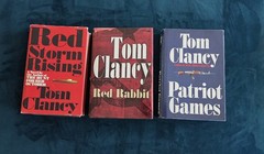 Tom Clancy Hardcover Book Lot: Red Storm Rising, Red Rabbit, Patriot Games