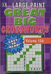 3 Large Print Great Big Crosswords Puzzle Books Vol# 154, 155, 156 Hobby Games