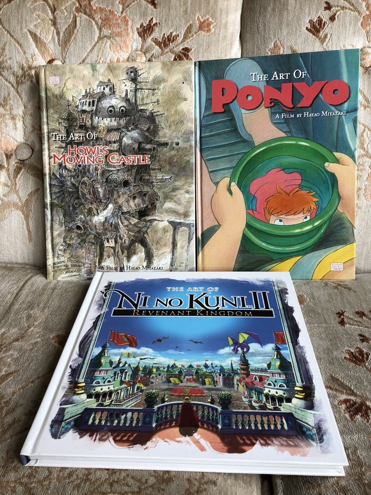 Studio Ghibli Howl’s Moving Castle Ponyo Ni No Kuni II Art Book Lot