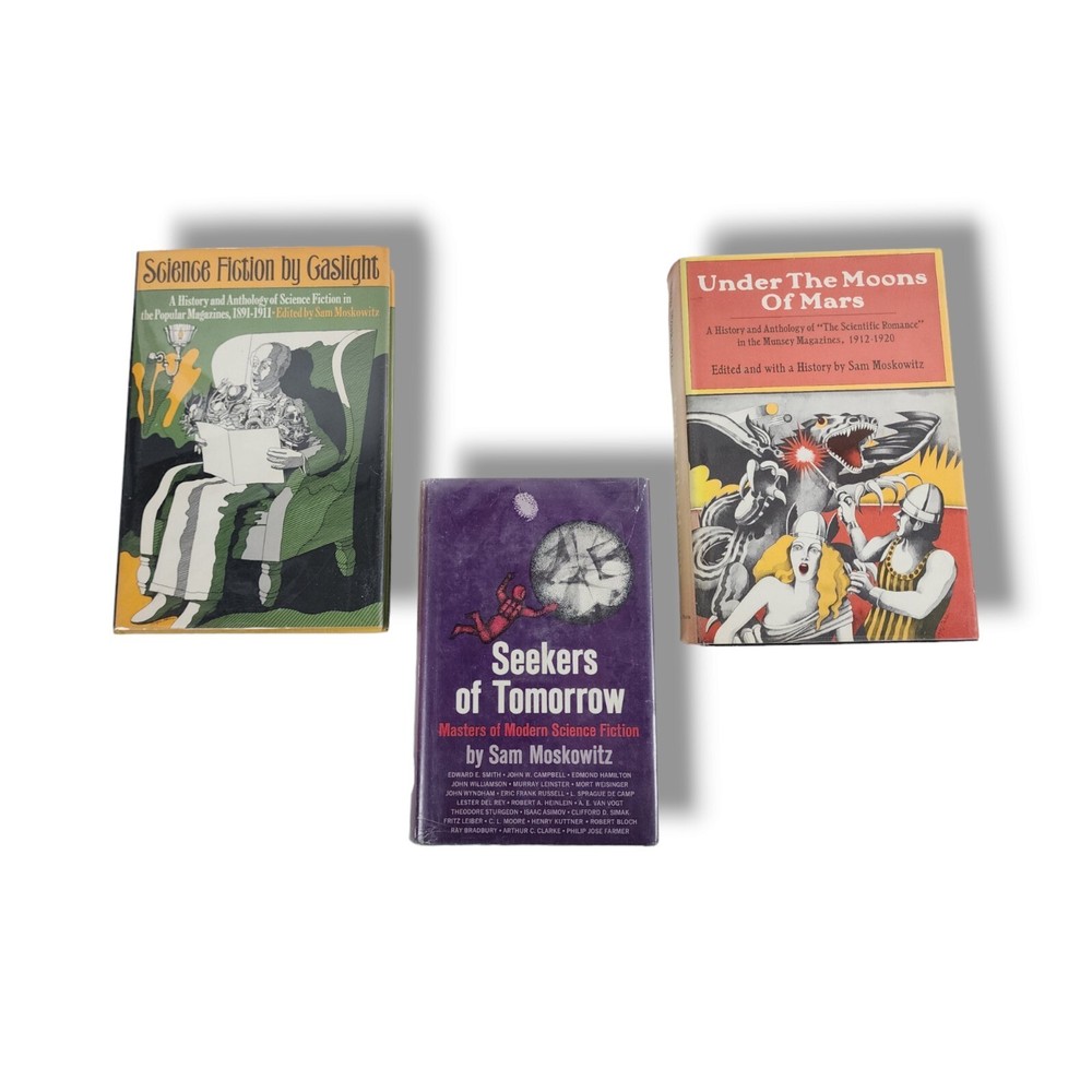 Sam Moskowitz Science Fiction Book Set Lot 3 Hardcover Anthology Munsey Magazine