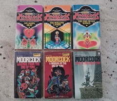 Dancers At The End of Time, Set 1-6; By Michael Moorcock; Pub. By DAW / Avon; VG