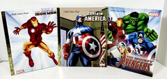 Marvel Little Golden Book Lot-3 IRON MAN, Avengers, Captain America HC 2010s