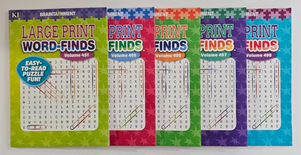 5 New Large Print Word-Finds Puzzle Books Kappa Games Vol# 451-498 ~ Search,Hunt