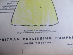 Vintage 1950 Walt Disney CINDERELLA Paint Coloring Book Whitman Publishing RARE