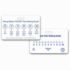 Wong-Baker FACES® Pain Rating Scale Horz w/ NRS RN EMT Paramedic MA MD Medic PA