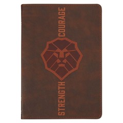 Christian Art Gifts Brown Vegan Leather Journal, Inspirational Men’s