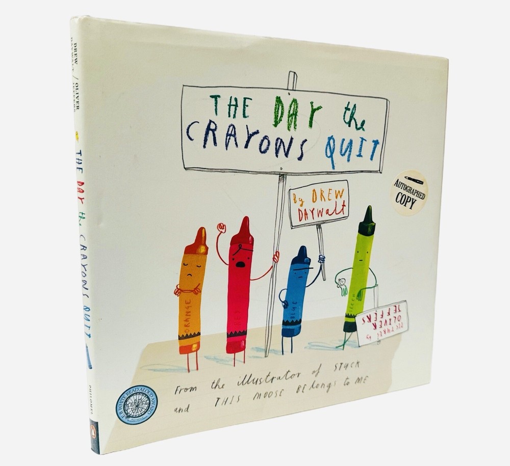 The Day the Crayons Quit Hardcover w/Dust Jacket Autographed by Oliver Jeffers