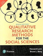 QUALITATIVE RESEARCH METHODS FOR THE SOCIAL SCIENCES 9TH By Lune Berg BRAND NEW