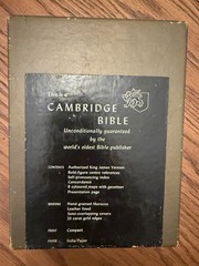 Vintage Cambridge Compact Bible KJV 63X Blue Hand Grained Morocco Leather Boxed