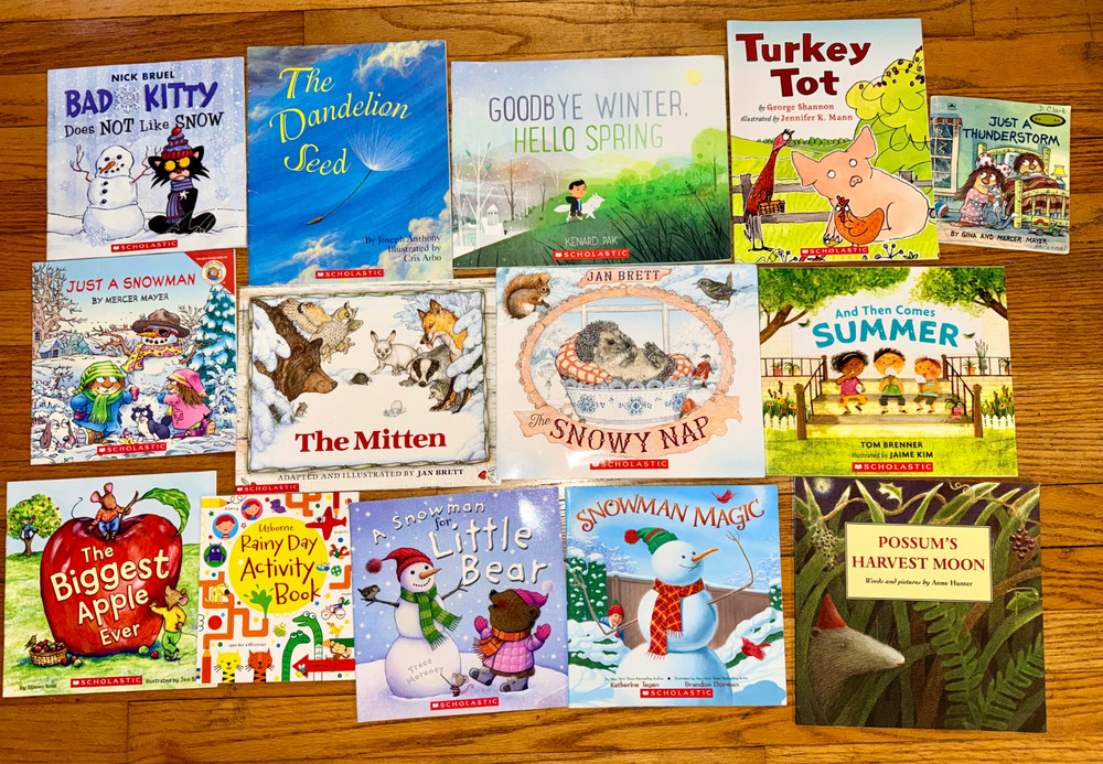 Seasonal Kids Book Lot Winter Spring Snow Weather Nature Jan Brett