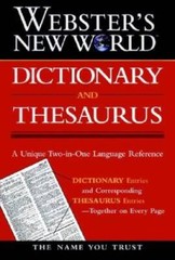 Websters New World Dictionary and Thesaurus – Hardcover – VERY GOOD