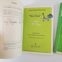 Lot of 2 Just For Fun by Mabel O’Donnell 1966 Early Readers Acceptable