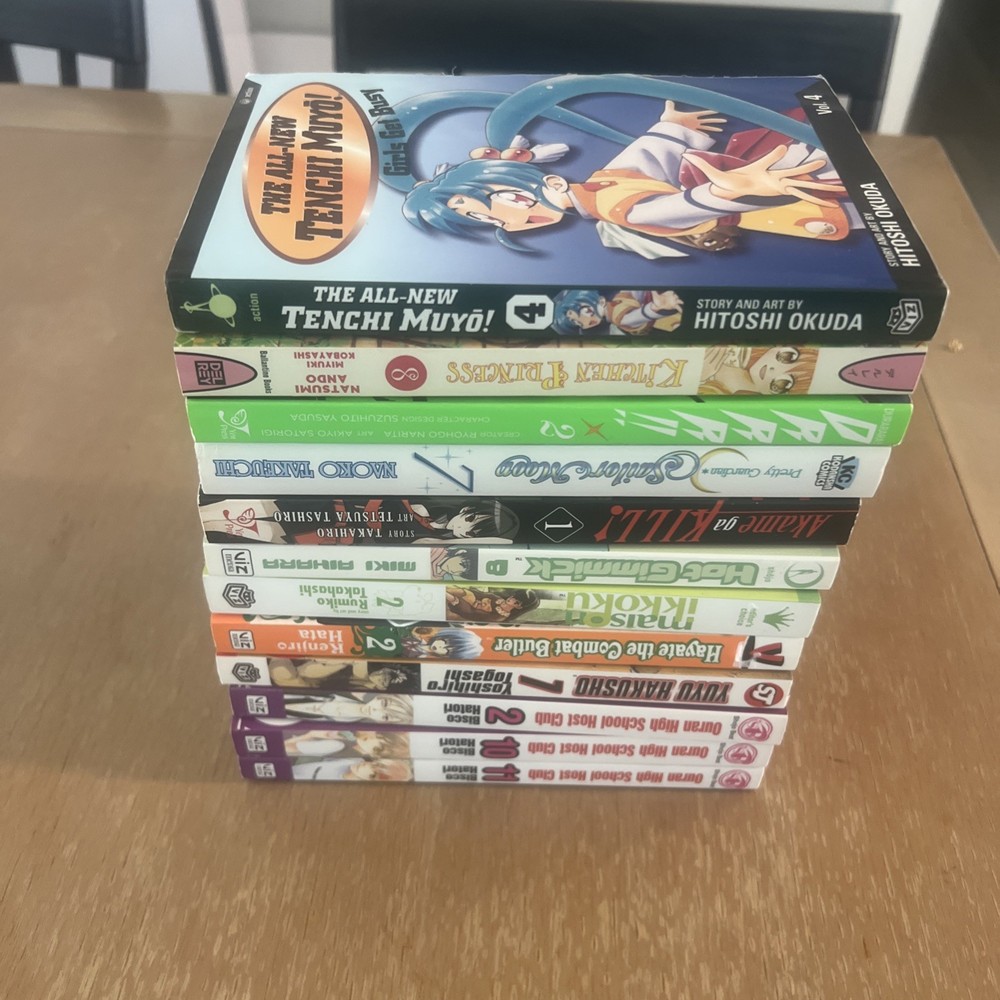Lot Of 12 Various Manga Black & White Illustrated Graphic Novels Paperback Books