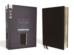 NASB, Thinline Bible, Giant Print, Bonded Leather, Black, Red Letter, 1995 Text,