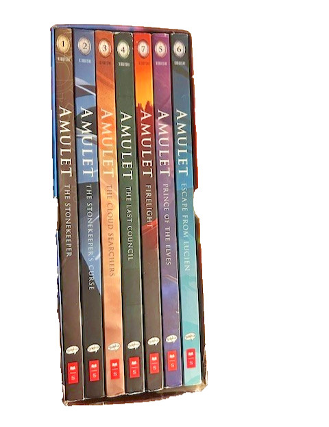 Amulet Box Set Books #1-7 Kazu Kibuishi Collection Graphix Scholastic