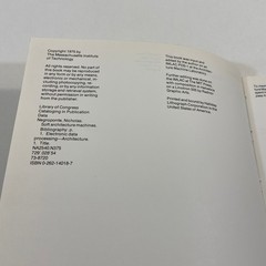 Soft Architecture Machines Nicholas Negroponte Ex Library 1975 VTG HCDJ MIT