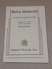 Back to Methuselah by George Bernard Shaw/Arnold Moss 1977 Paperback Playbook