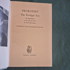 Prokofiev: The Prodigal Son by Lawrence & Elisabeth Hanson, First Edition (UK)