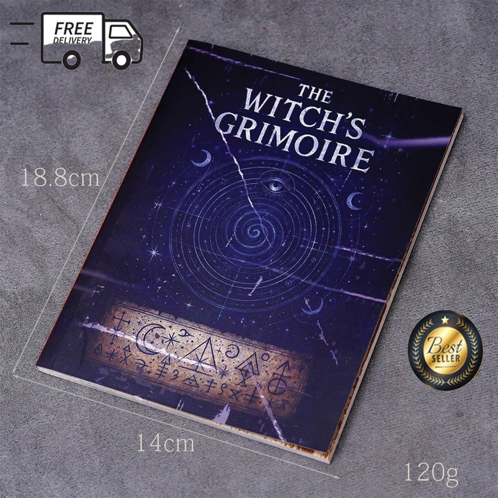 Witchcraft Grimoire Book of Shadows Journal Moon Phases Herbal Lore 77 Pages