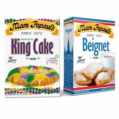 King Cake & Beignet Bundle – 28.5 oz Praline Mix & 8 oz Beignet Mix – Mardi Gras